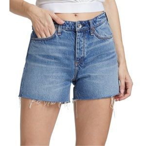 RAG & BONE Dre Low Rise Distressed Raw Hem Denim Shorts